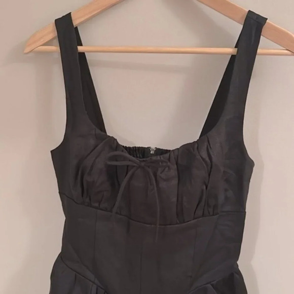 NEW Reformation Balia Linen Midi  Dress in Black | size 0 - Picture 8 of 12